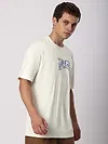 Cream Good Day Printed Oversized T-Shirt